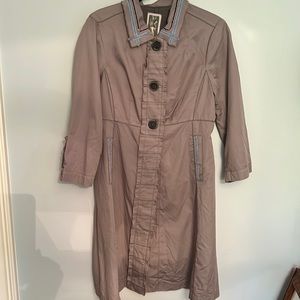 BURNING TORCH BY KARYN KRAVEN JACKET GRAY WITH LIGHT BLUE ACCENTS